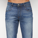 Crosshatch Mens Malcolm Slim Fit Jeans Stone Wash