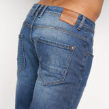 Crosshatch Mens Malcolm Slim Fit Jeans Stone Wash