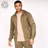Crosshatch Mens Hoodsmore Zip Thru Hoodie Olive