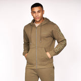 Crosshatch Mens Hoodsmore Zip Thru Hoodie Olive