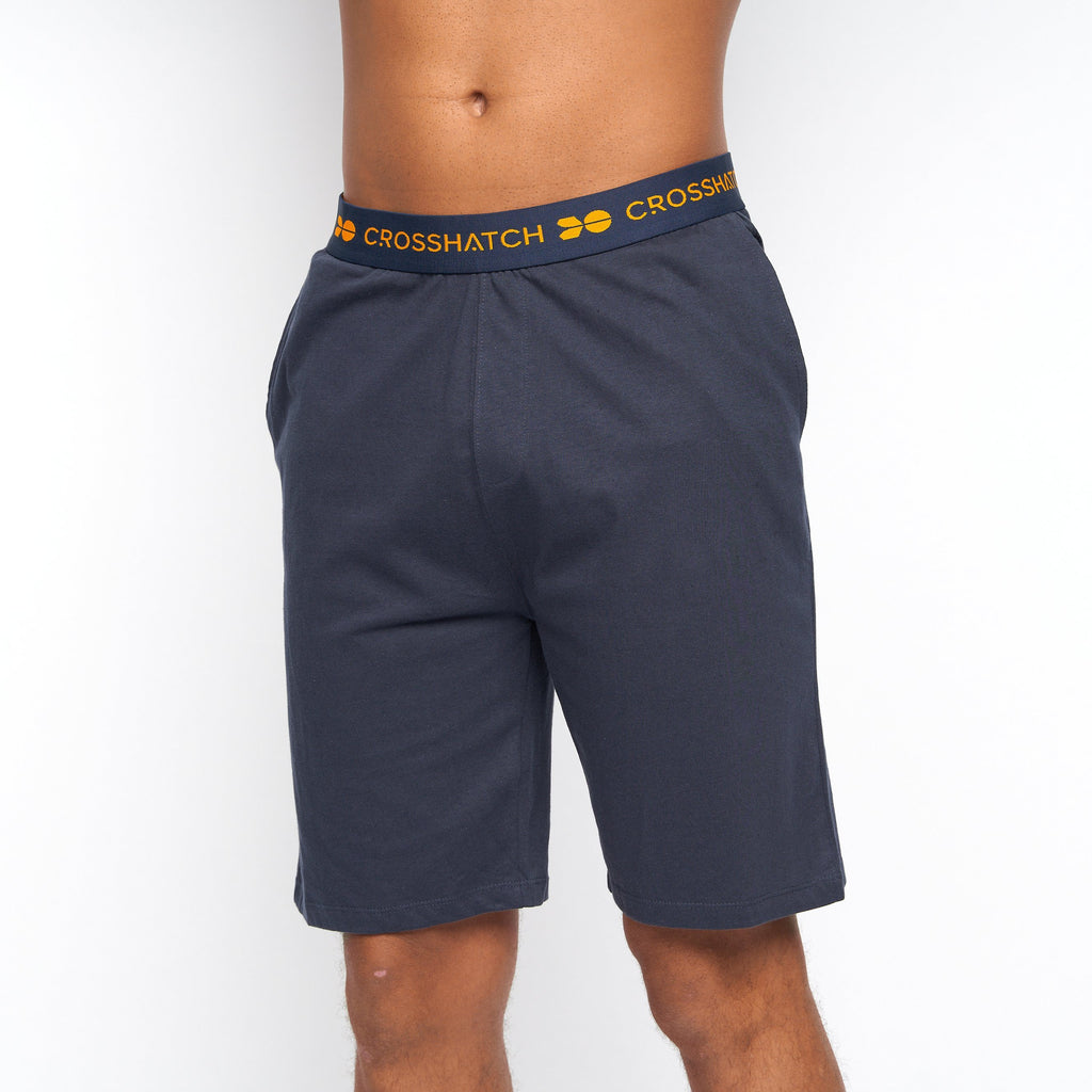 Crosshatch Mens Matharm Loungewear Shorts 2pk Navy