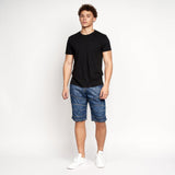 Crosshatch Mens Winston MVE Denim Shorts Stone Wash