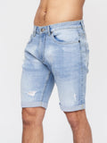 Riptrey Abraised Denim Shorts Light Wash