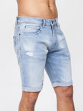 Riptrey Abraised Denim Shorts Light Wash