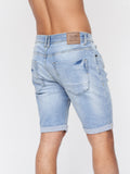 Riptrey Abraised Denim Shorts Light Wash