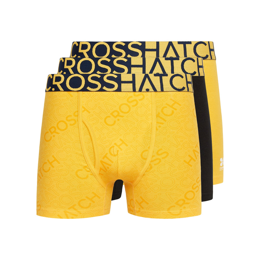 Crosshatch - Mens Typan Boxers 3pk Yellow