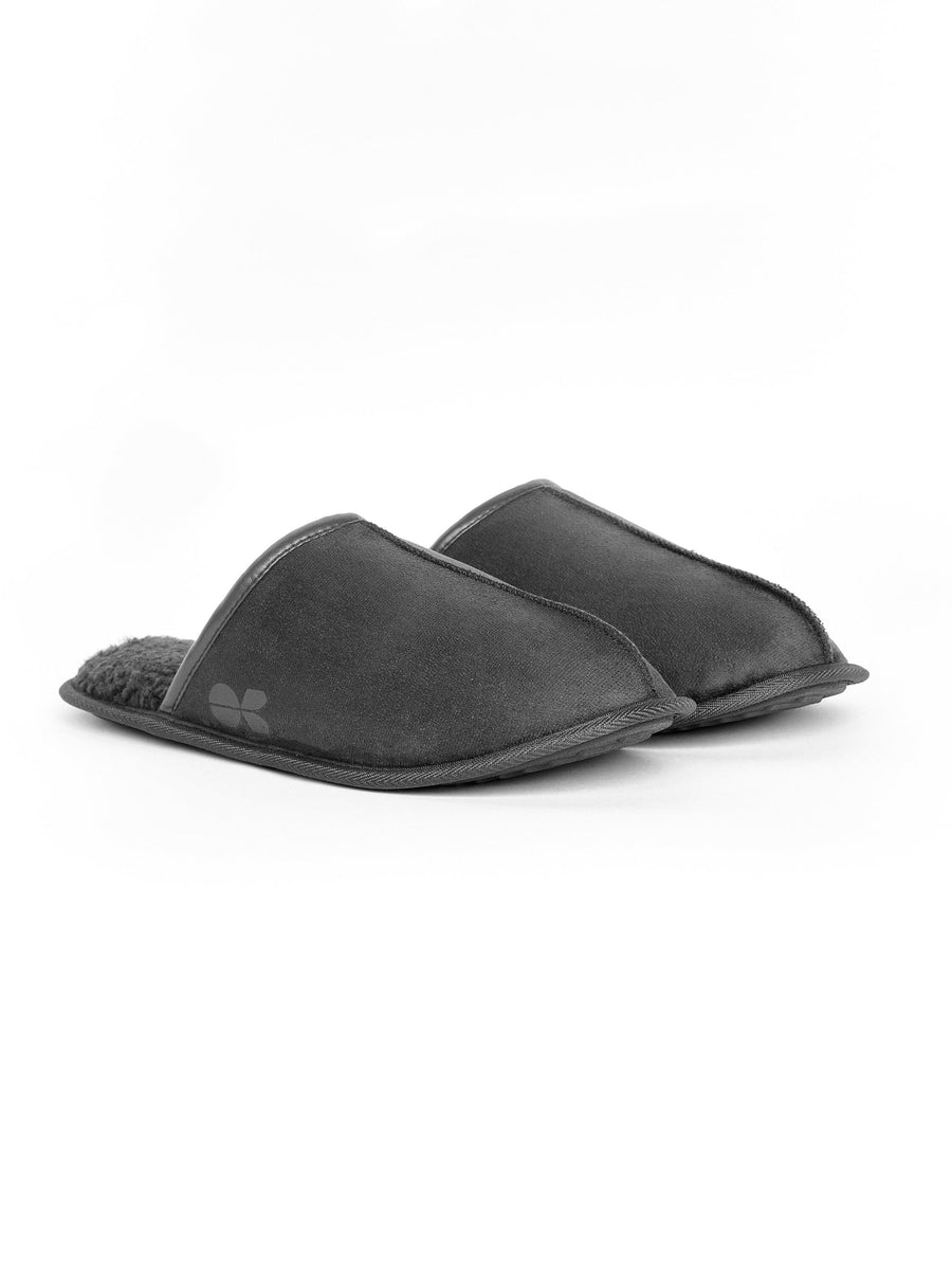 Tinuviel Fur Slipper Mule Black/Charcoal