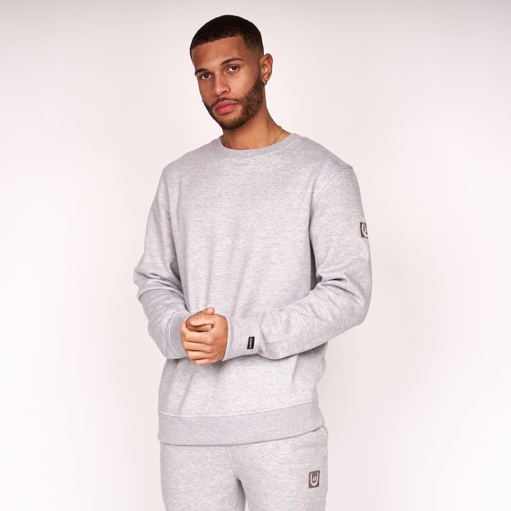 Duck and Cover Mens Felaweres Crew Sweat Grey Marl Crew