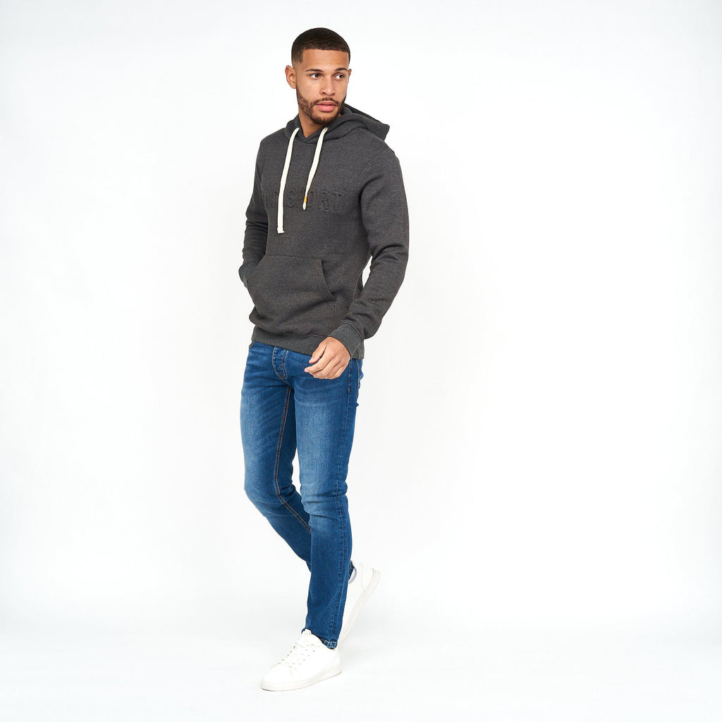 Duck and Cover Mens Billmoore Hoodie Charcoal Marl Mix