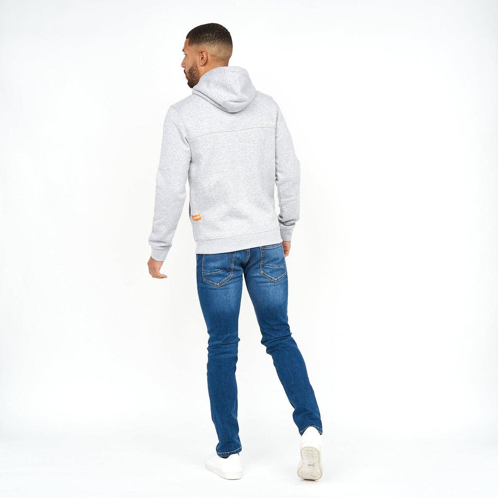 Duck and Cover Mens Billmoore Hoodie Light Grey Marl