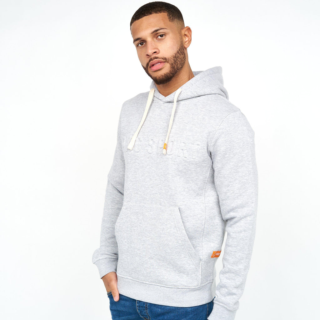 Duck and Cover Mens Billmoore Hoodie Light Grey Marl