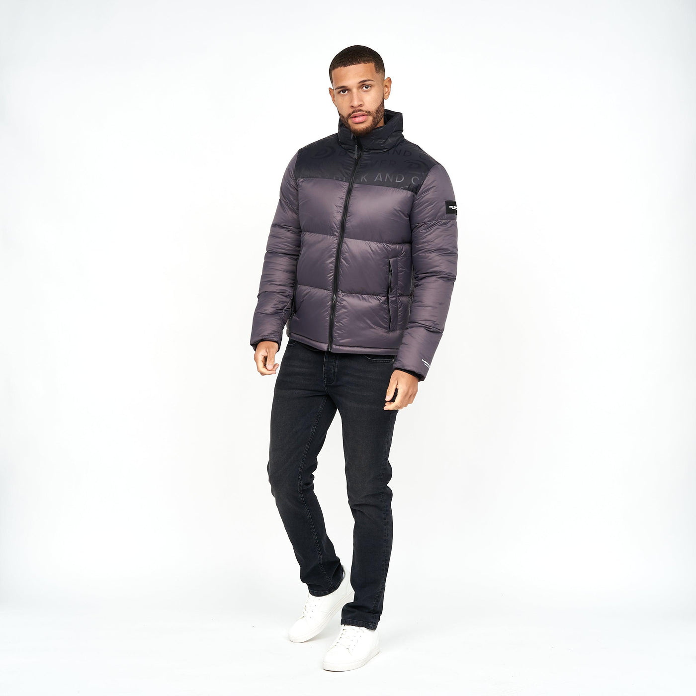 Duck and Cover Mens Synmax Quilted Jacket Charcoal