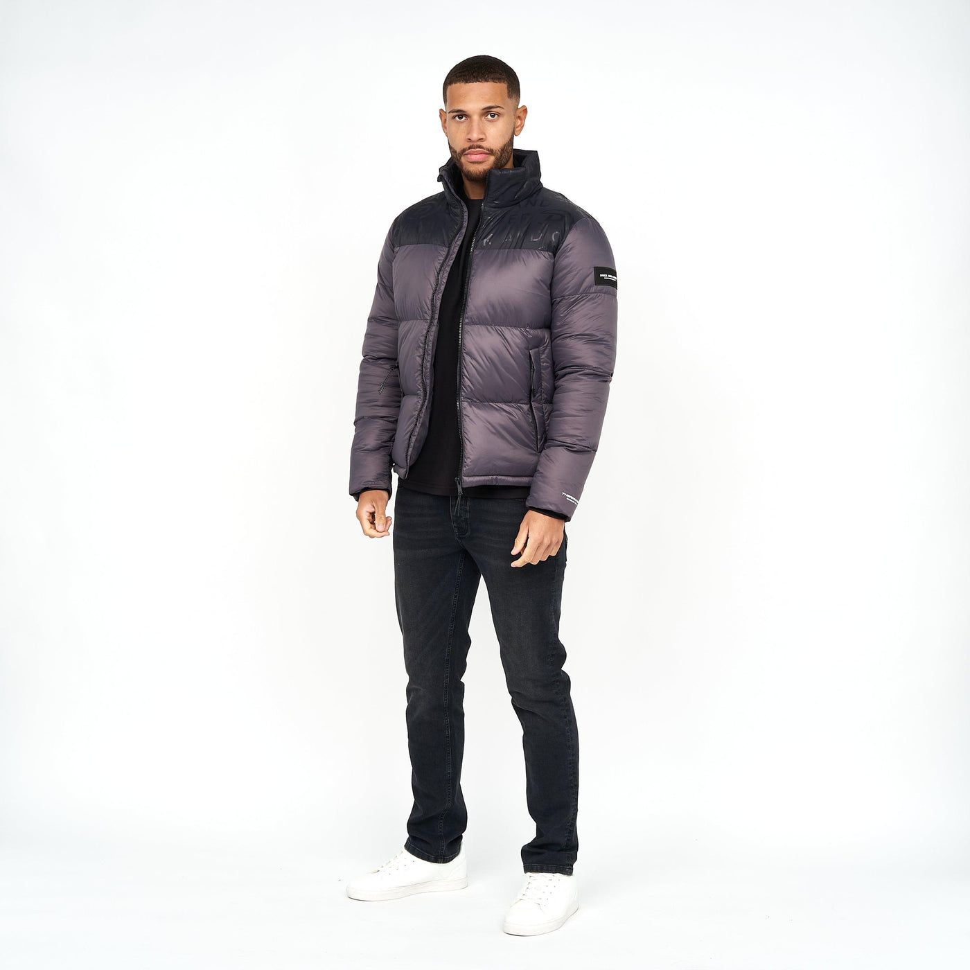 Duck and Cover Mens Synmax Quilted Jacket Charcoal