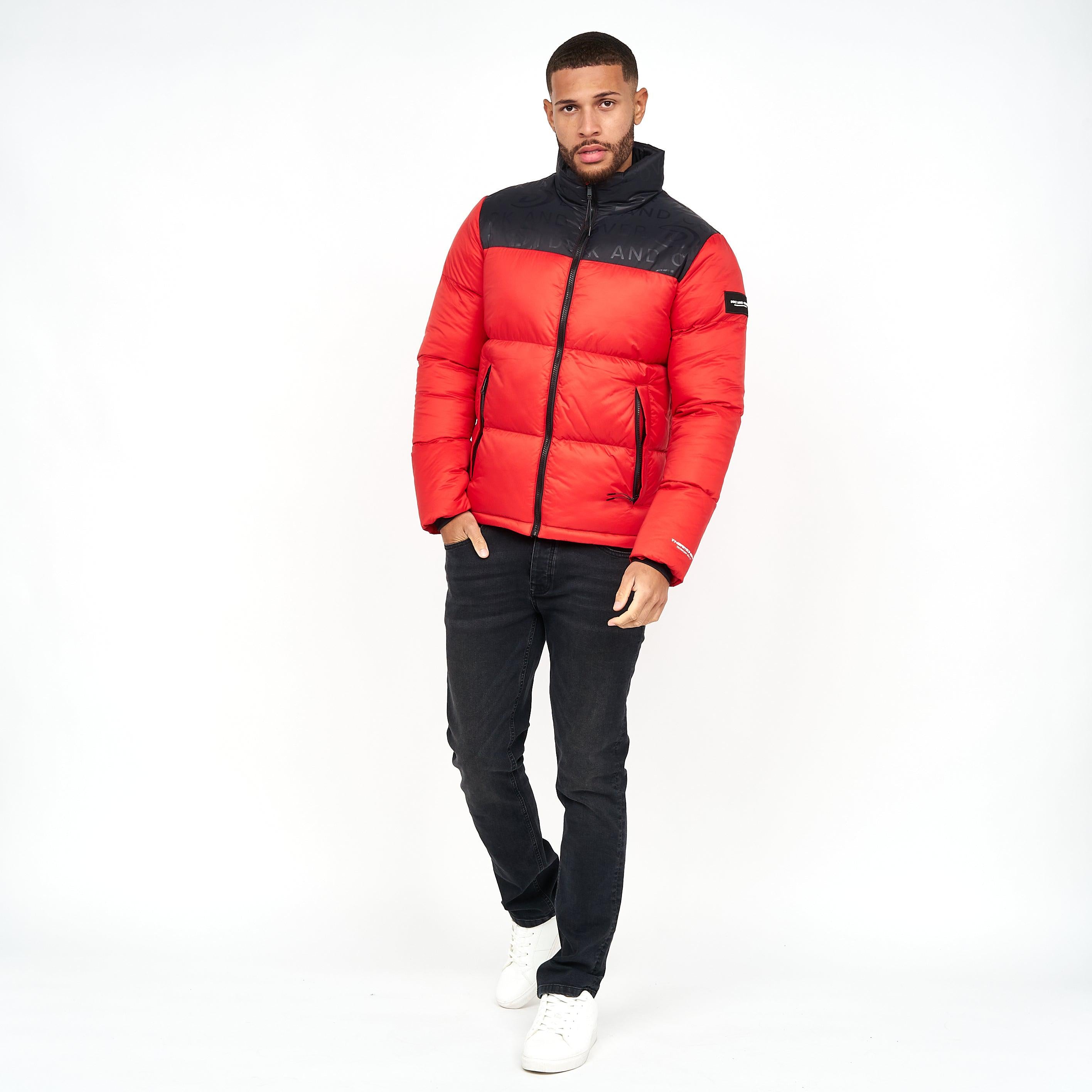 Duck and Cover Mens Synmax Quilted Jacket Red