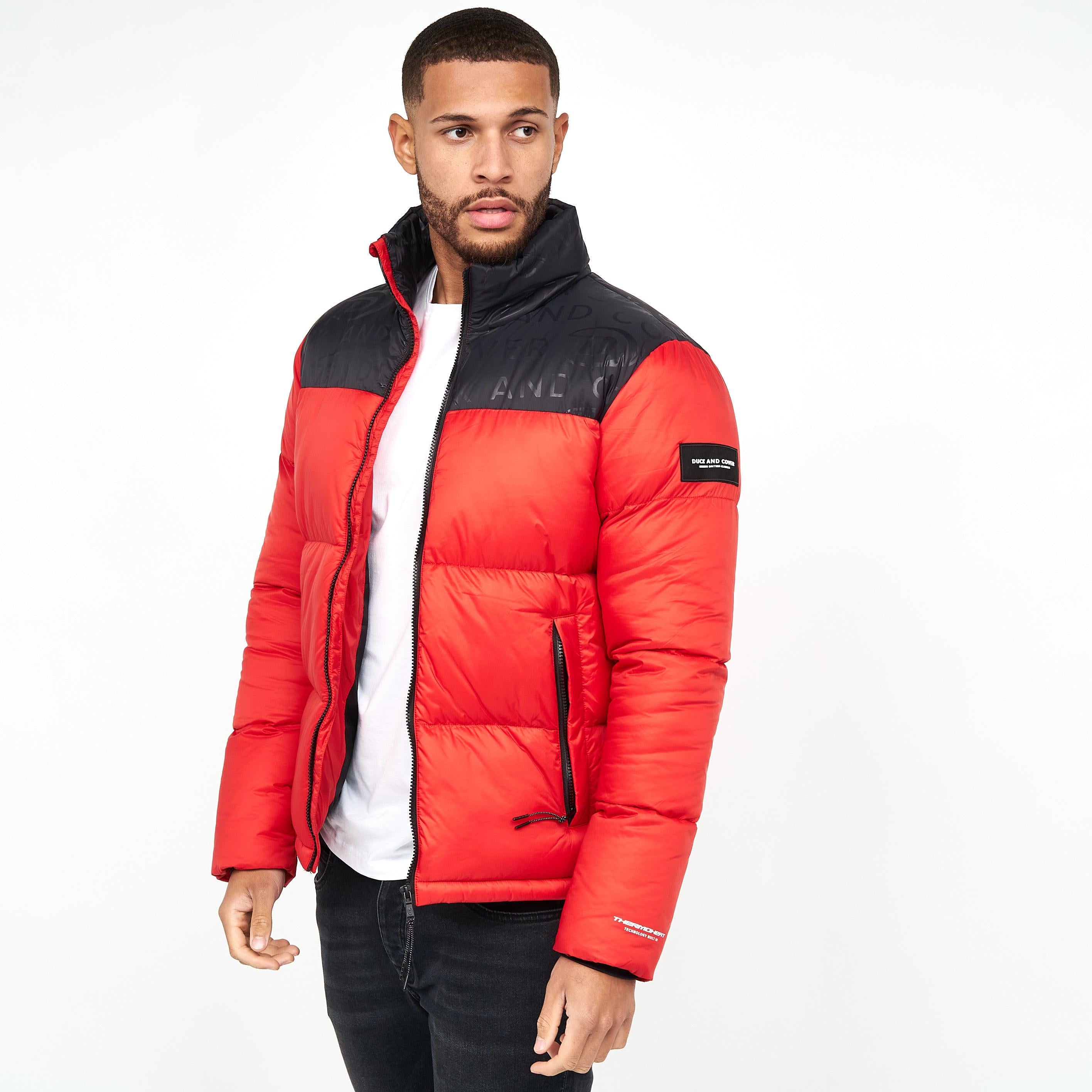 Duck and Cover Mens Synmax Quilted Jacket Red