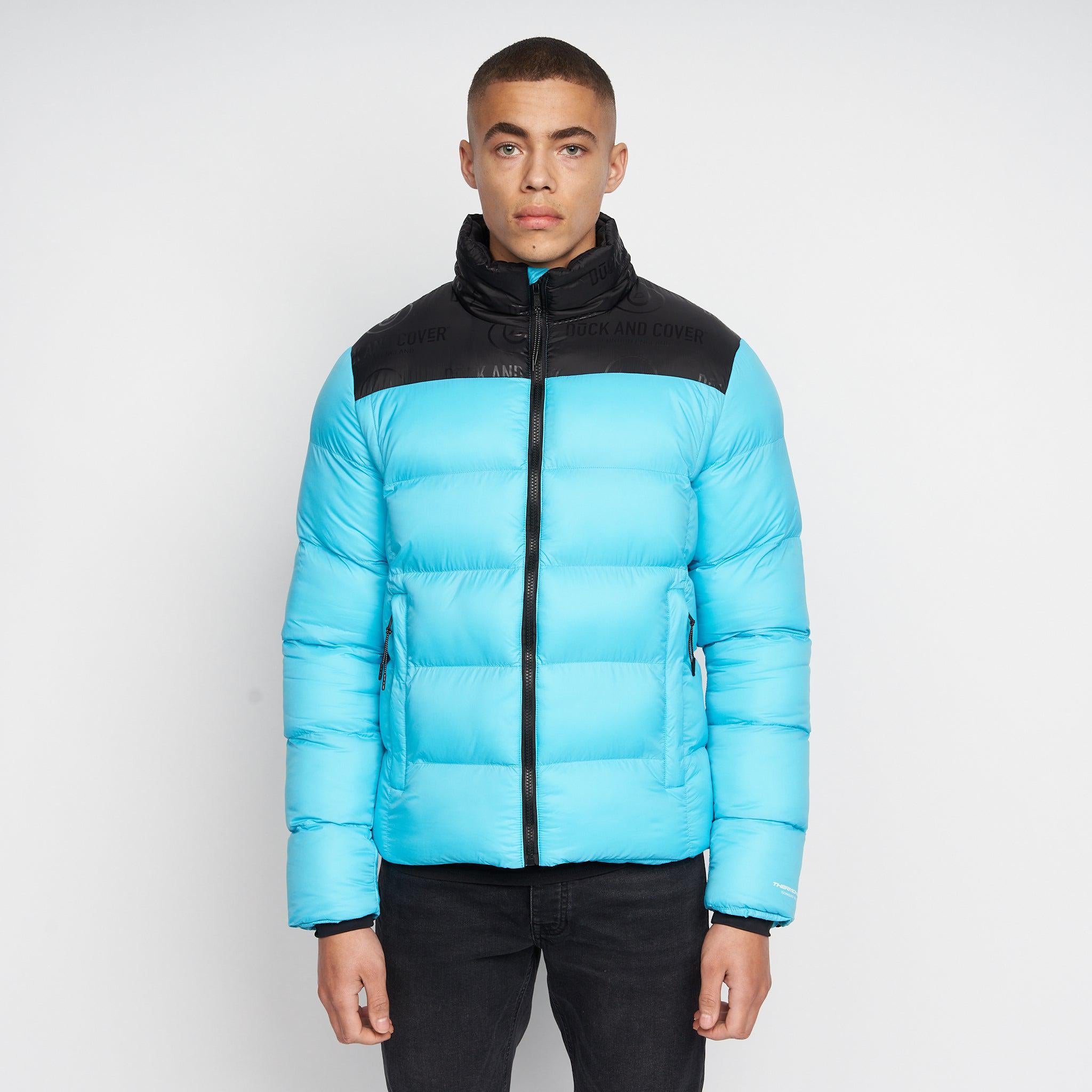 Duck and Cover Mens Synflax Puffer Jacket Turquoise