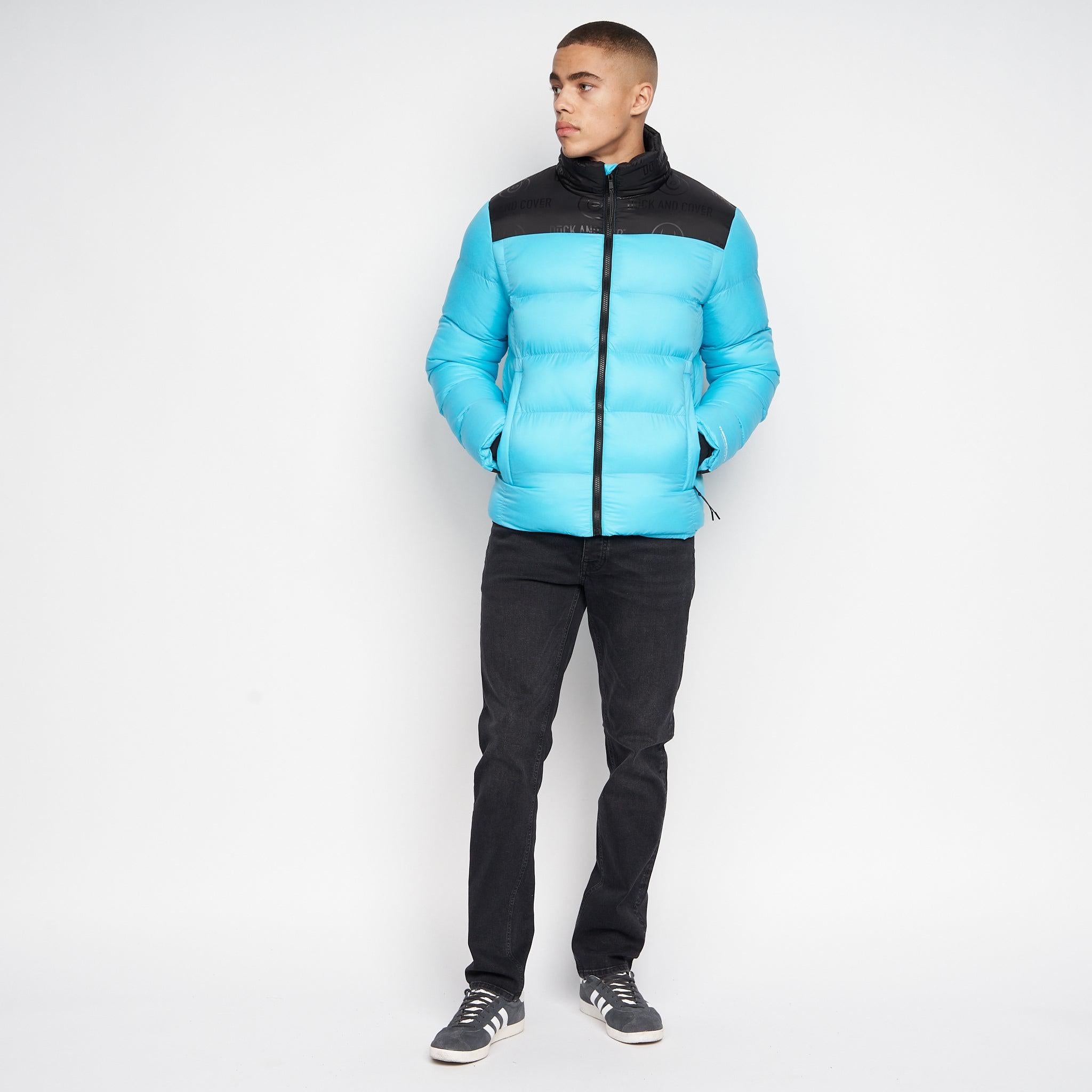 Duck and Cover Mens Synflax Puffer Jacket Turquoise