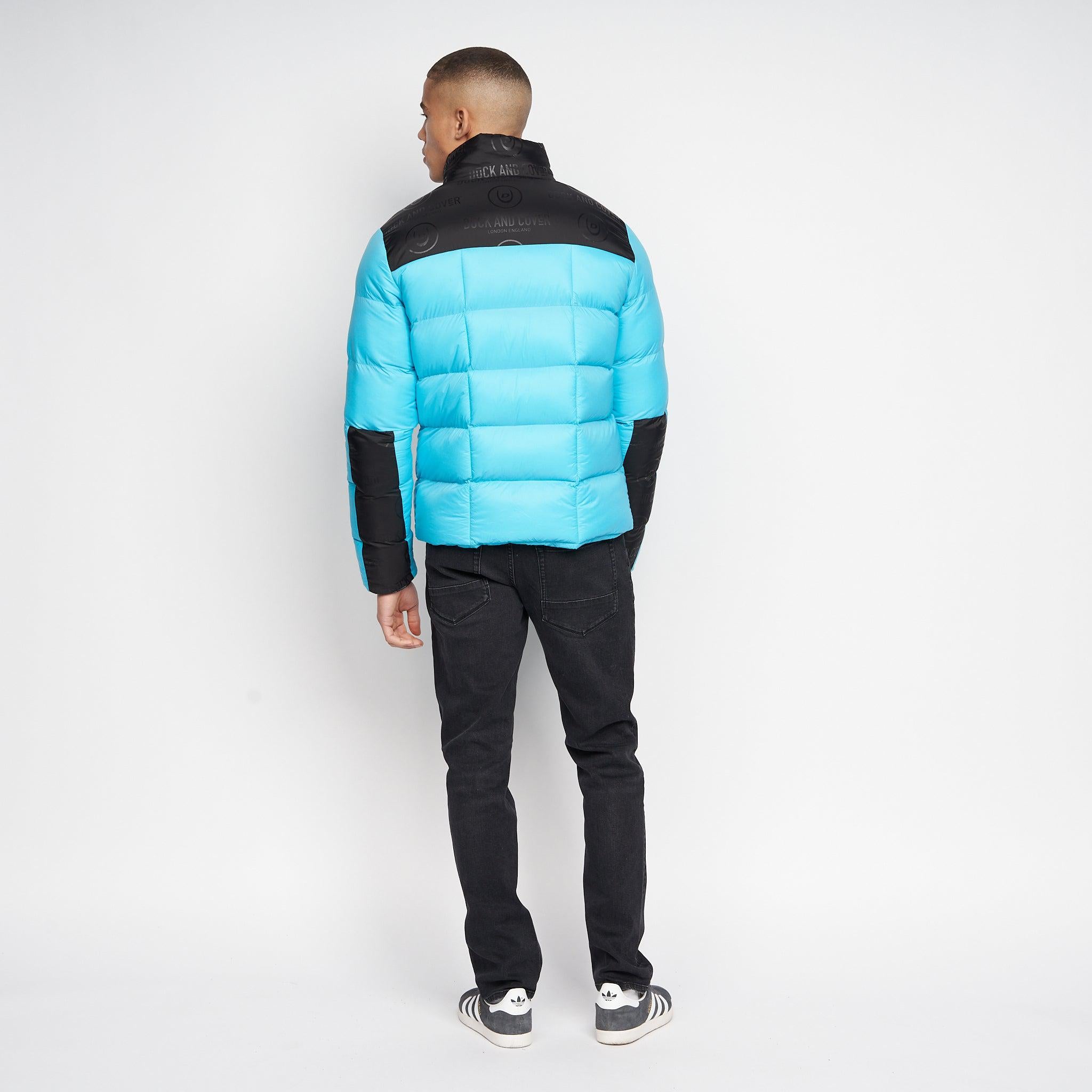 Duck and Cover Mens Synflax Puffer Jacket Turquoise