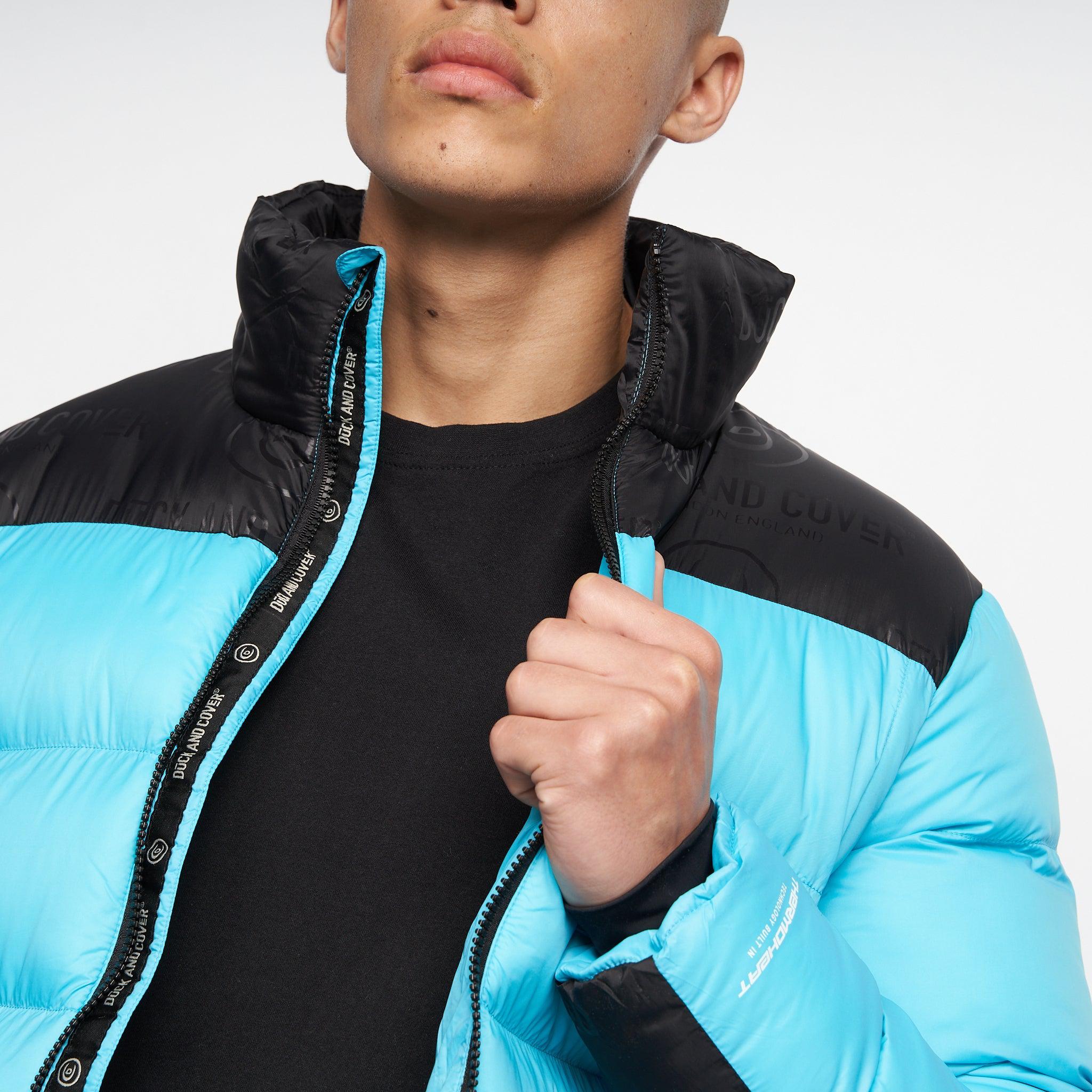 Duck and Cover Mens Synflax Puffer Jacket Turquoise