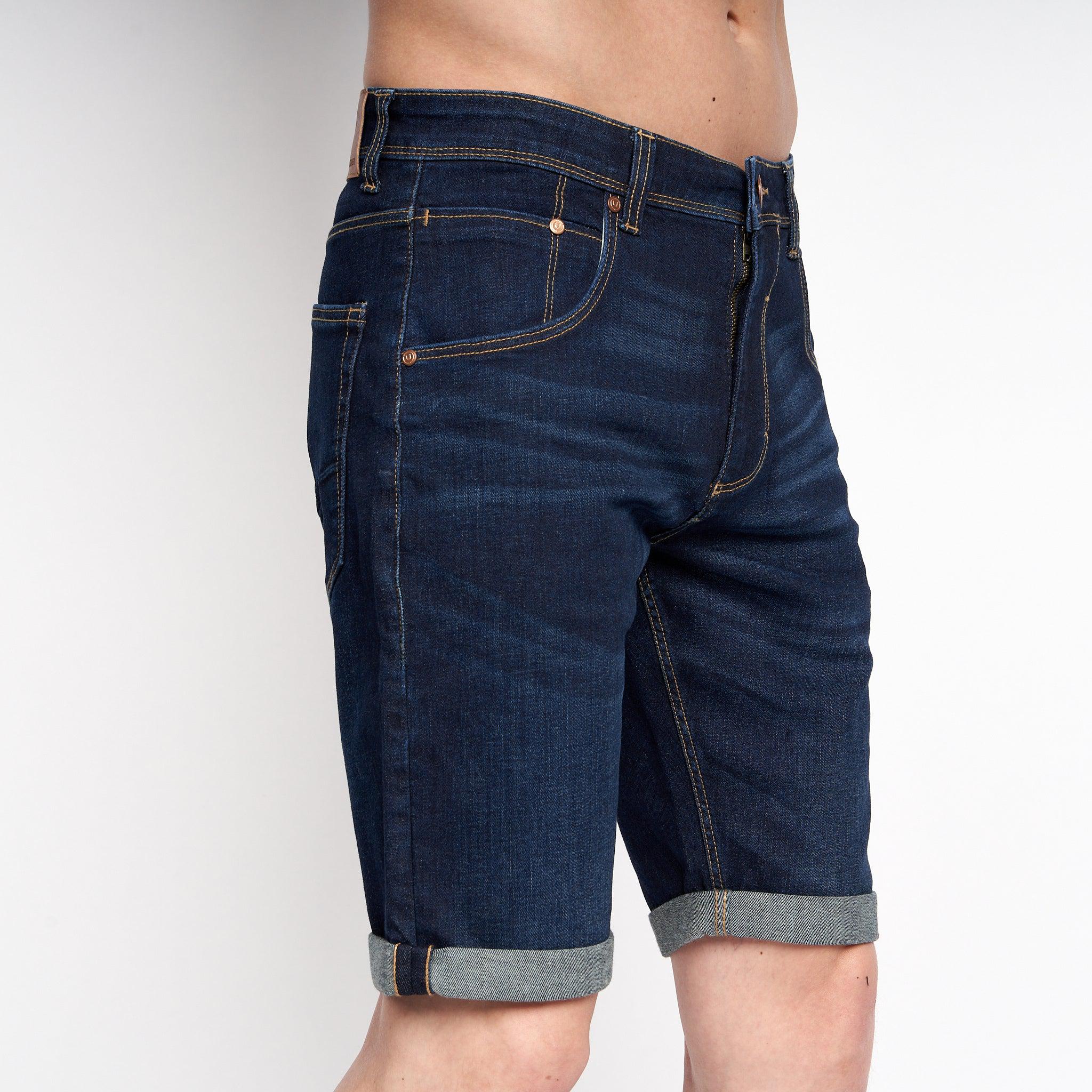 Duck and Cover Mens Mustone Denim Shorts Raw Wash