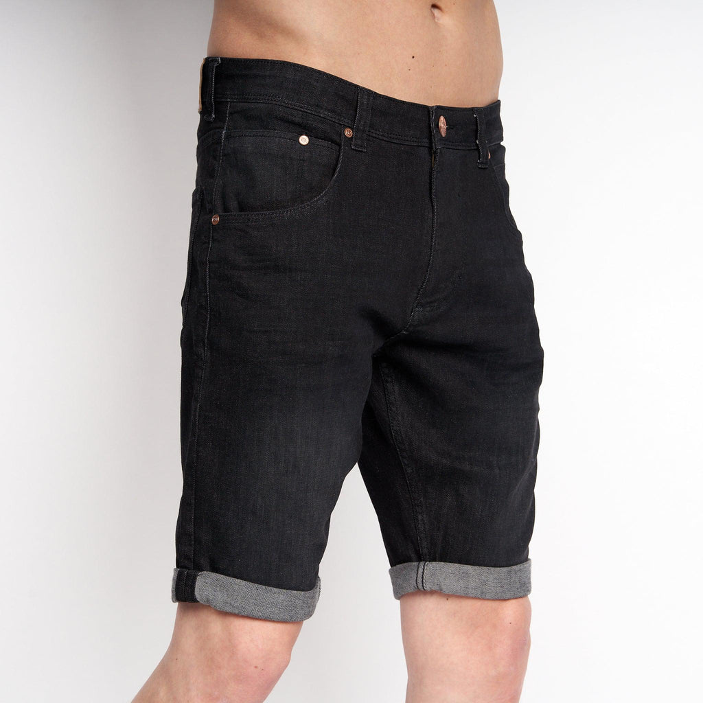 Duck and Cover Mens Mustone Denim Shorts Black Wash