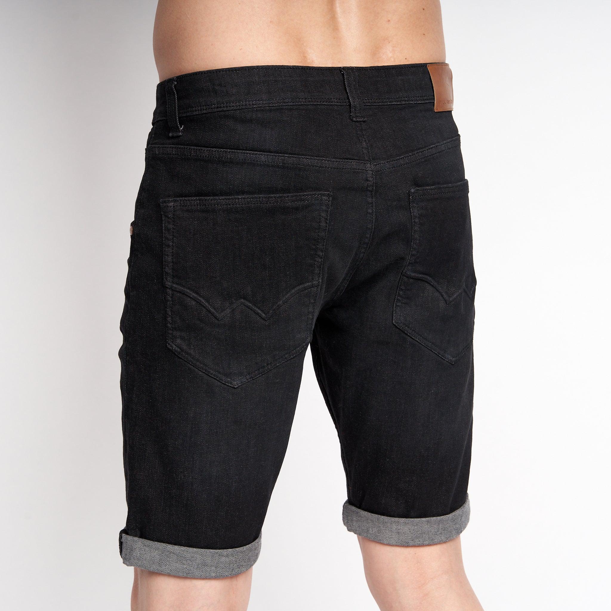 Duck and Cover Mens Mustone Denim Shorts Black Wash