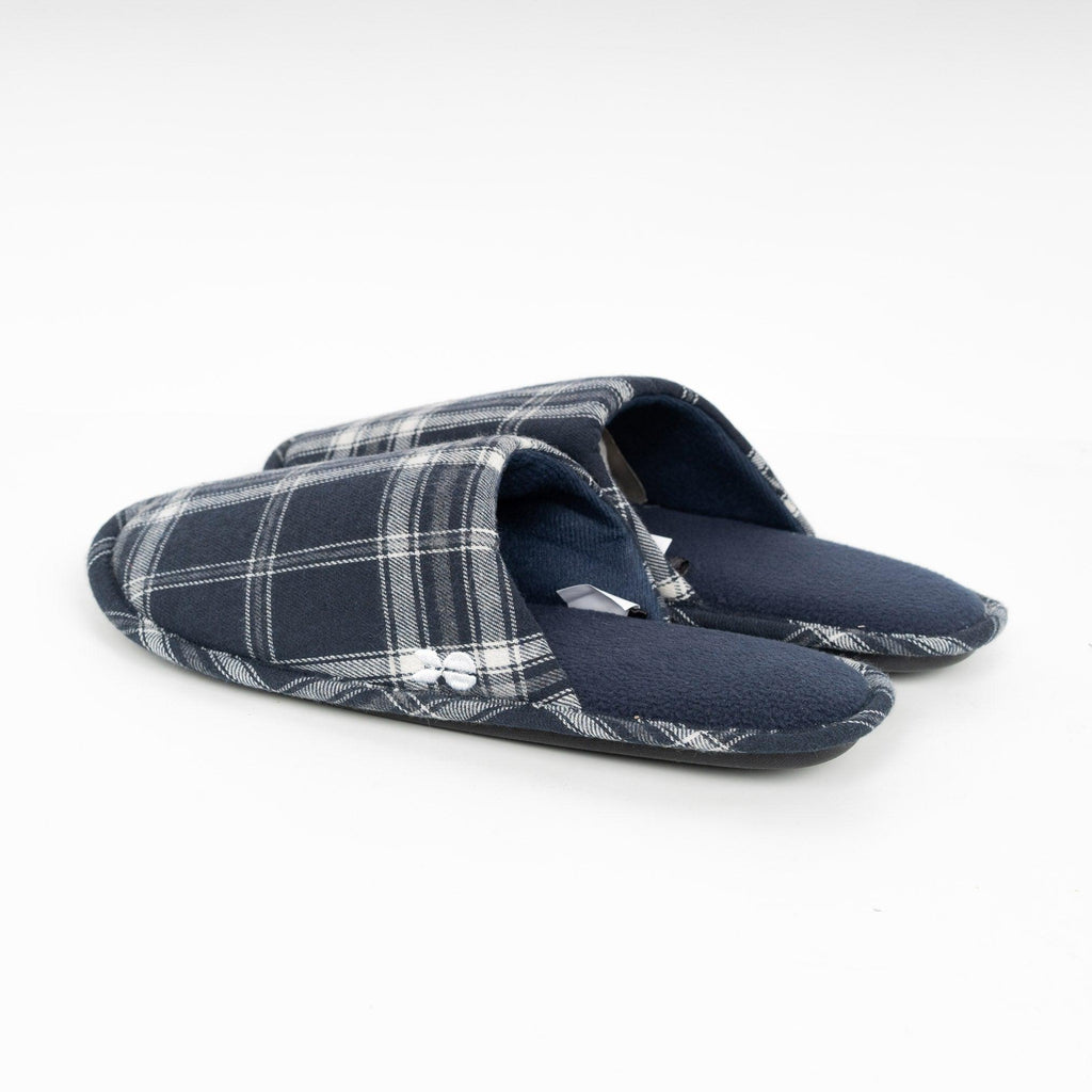 Crosshatch Mens Twostep Slippers Blue Check