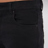 Crosshatch Mens Lampoons Slim Fit Jeans Black