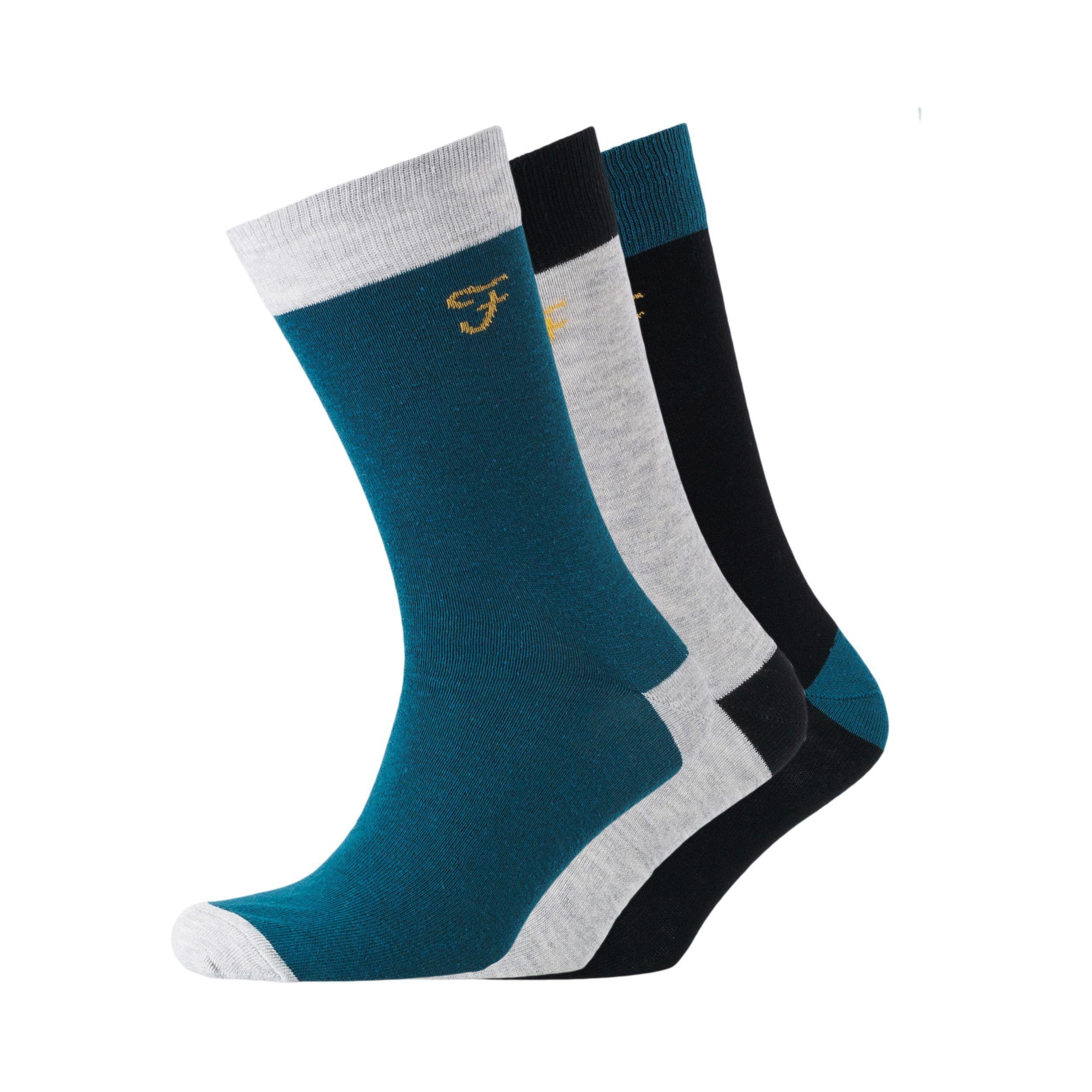 Darby Socks 3Pk - Black/bottle Green/lt Green Accessories