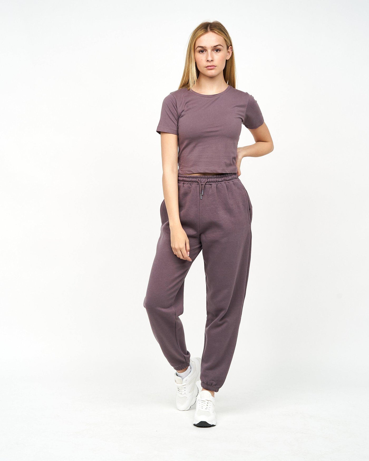 Juice Ladies Tilly Crop T-Shirt Charcoal Mauve