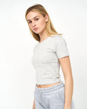 Juice Ladies Tilly Crop T-Shirt Grey Marl