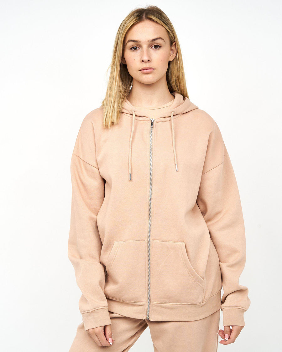 Juice Ladies Fabrica Zip Thru Hoodie New Stone