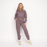 Juice Ladies Danica Crop Hoodie Charcoal Mauve