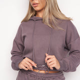 Juice Ladies Danica Crop Hoodie Charcoal Mauve