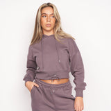Juice Ladies Danica Crop Hoodie Charcoal Mauve