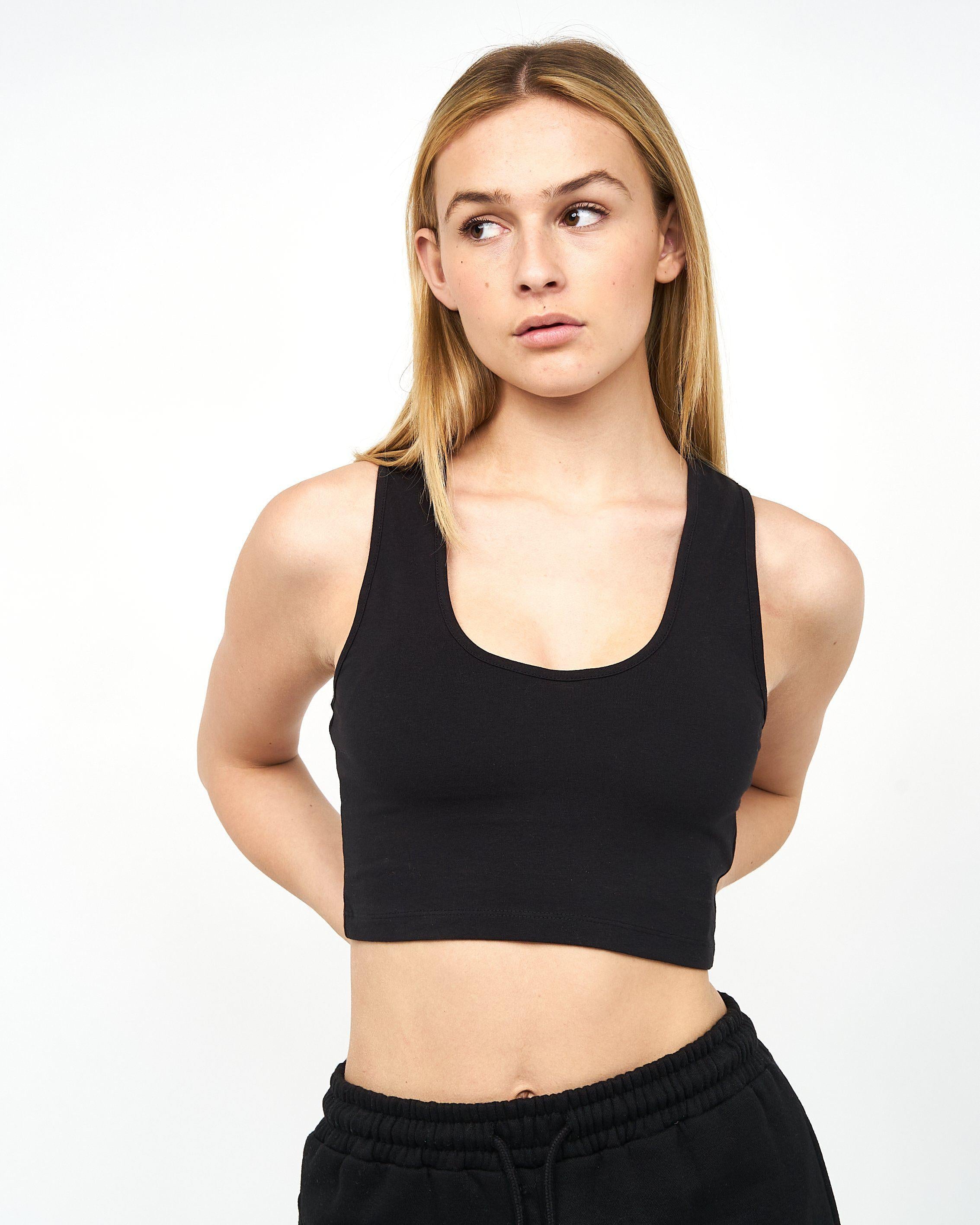 Juice Ladies Mazey Crop Vest Black