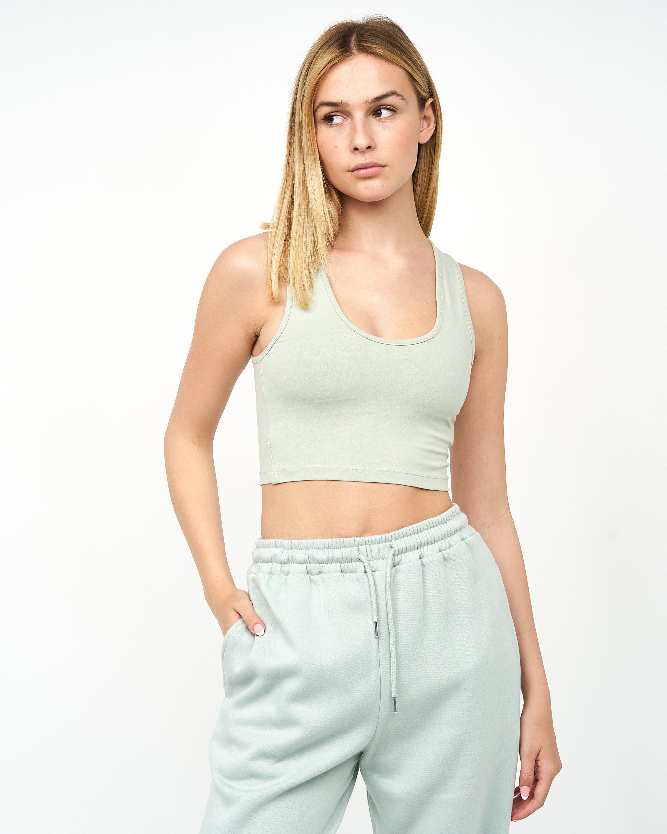 Juice Ladies Mazey Crop Vest Sage