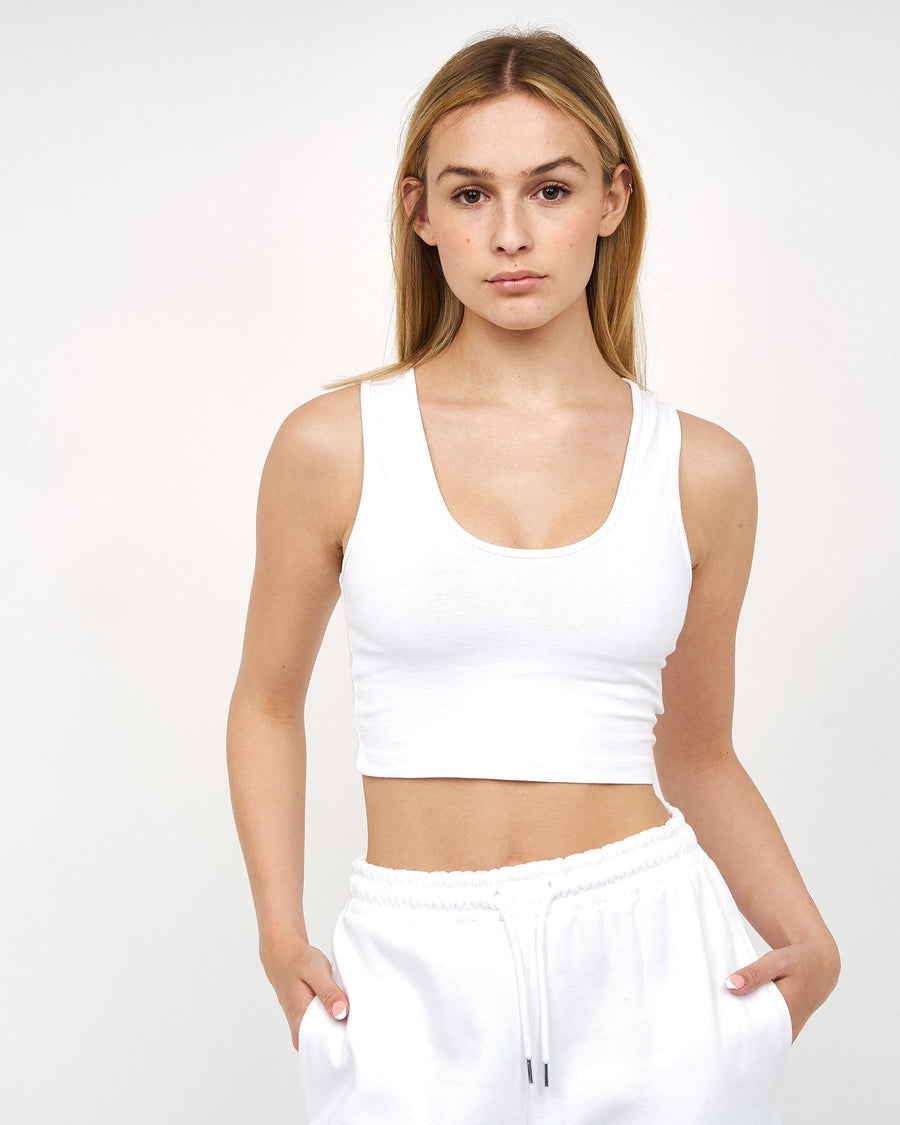 Juice Ladies Mazey Crop Vest White