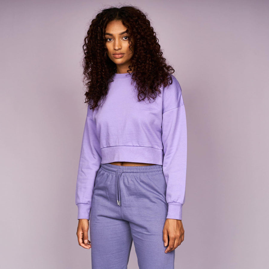 Juice Ladies Catalina Crop Crew Sweat Purple