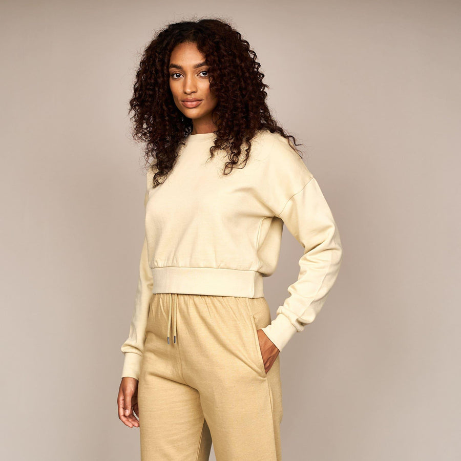 Juice Ladies Catalina Crop Crew Sweat Stone