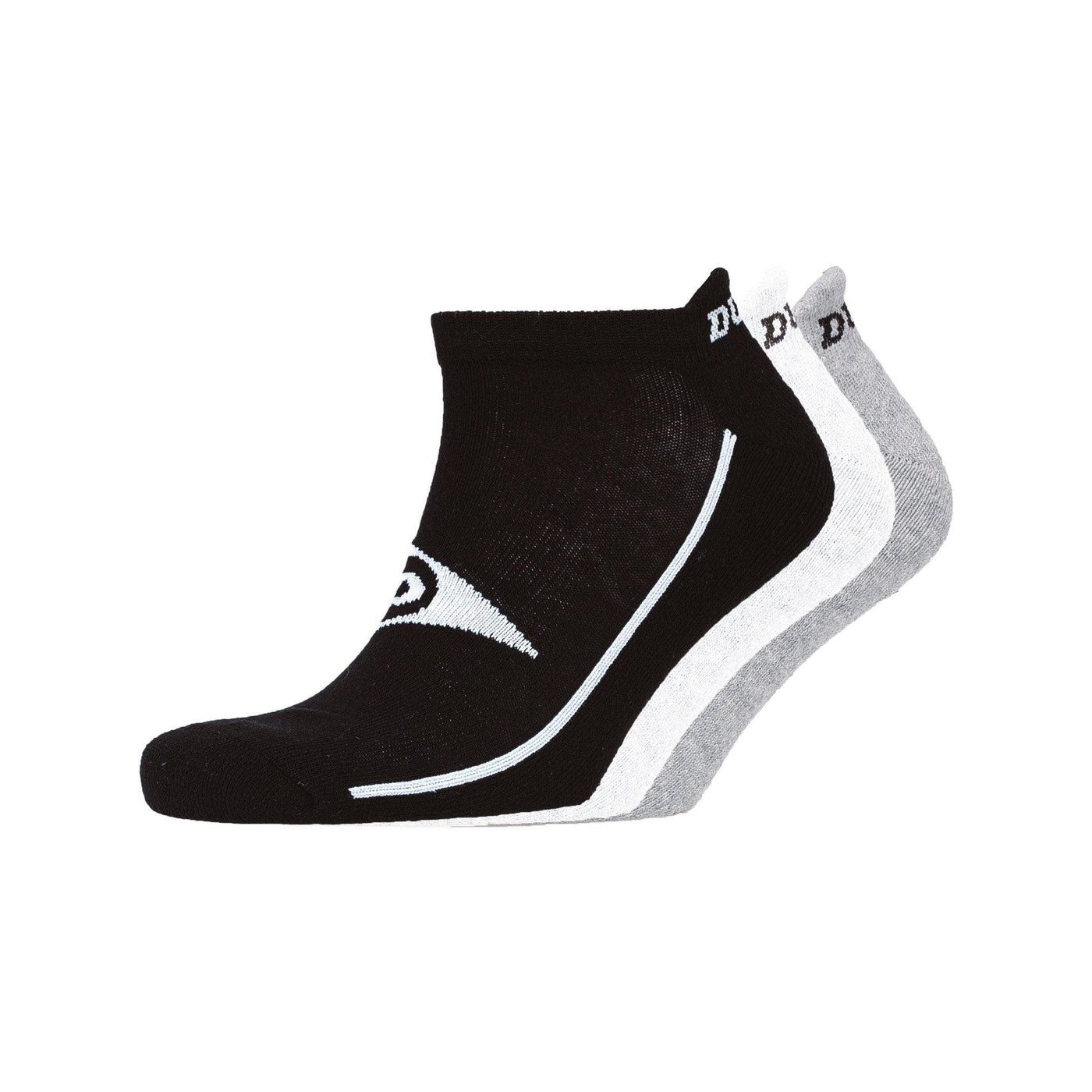 Leighwood Trainer Socks 3Pk - Black/white/grey Accessories