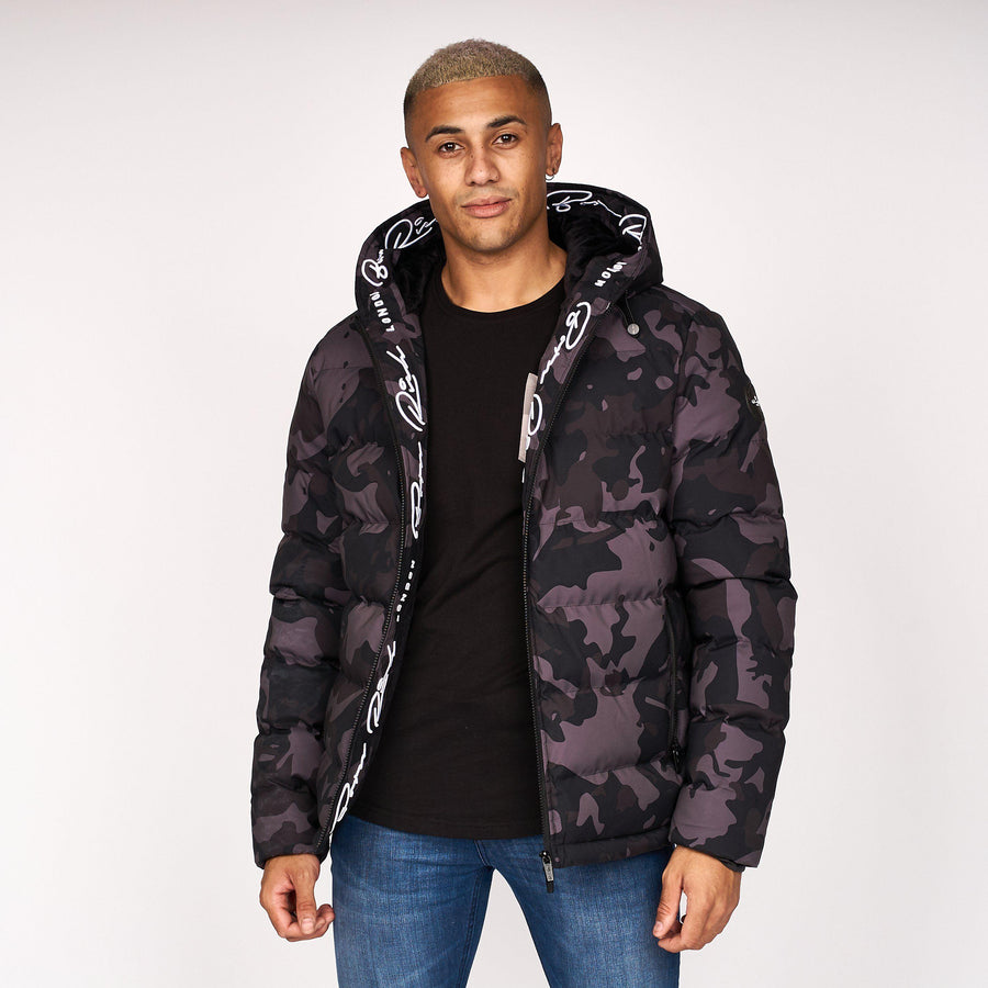 Born Rich Mens Emerton Camo Jacket Black Camo