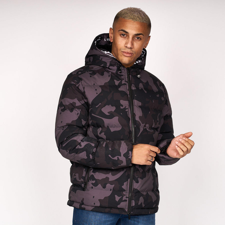 Born Rich Mens Emerton Camo Jacket Black Camo