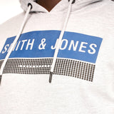 Smith and Jones Mens Arison Hoodie Light Grey Marl